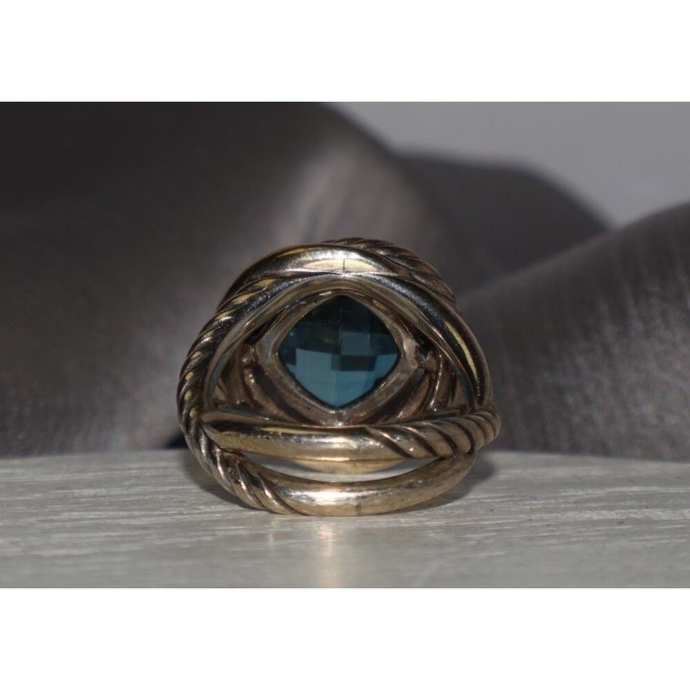 David Yurman Sterling Silver Blue Topaz Hampton Infinity Ring 10.3G / Sz 6 - Picture 2 of 6